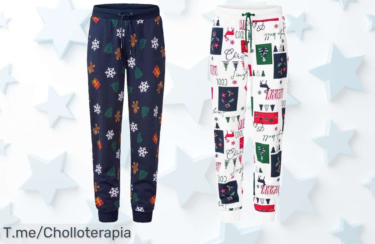Pantalón de chándal navideño para hombre: super chollo con bolsillos y cintura ajustable. Consigue comodidad y estilo a un precio loco, ¡aprovéchalo antes que se acabe!