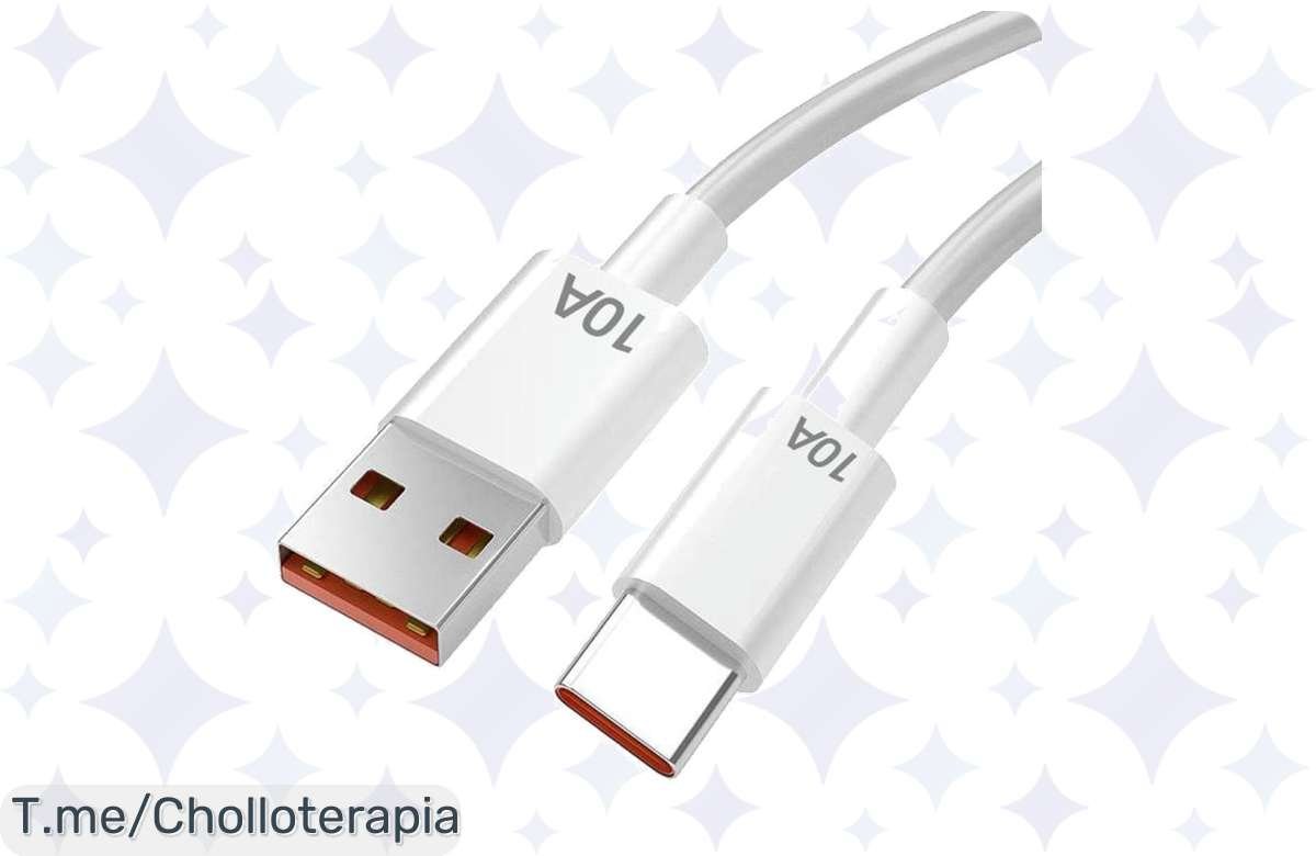 Potente cable USB C 120W al precio loco de un chollo único, carga tus dispositivos al instante y no te quedes sin él. ¡Aprovecha esta oferta brutal antes que se acabe!