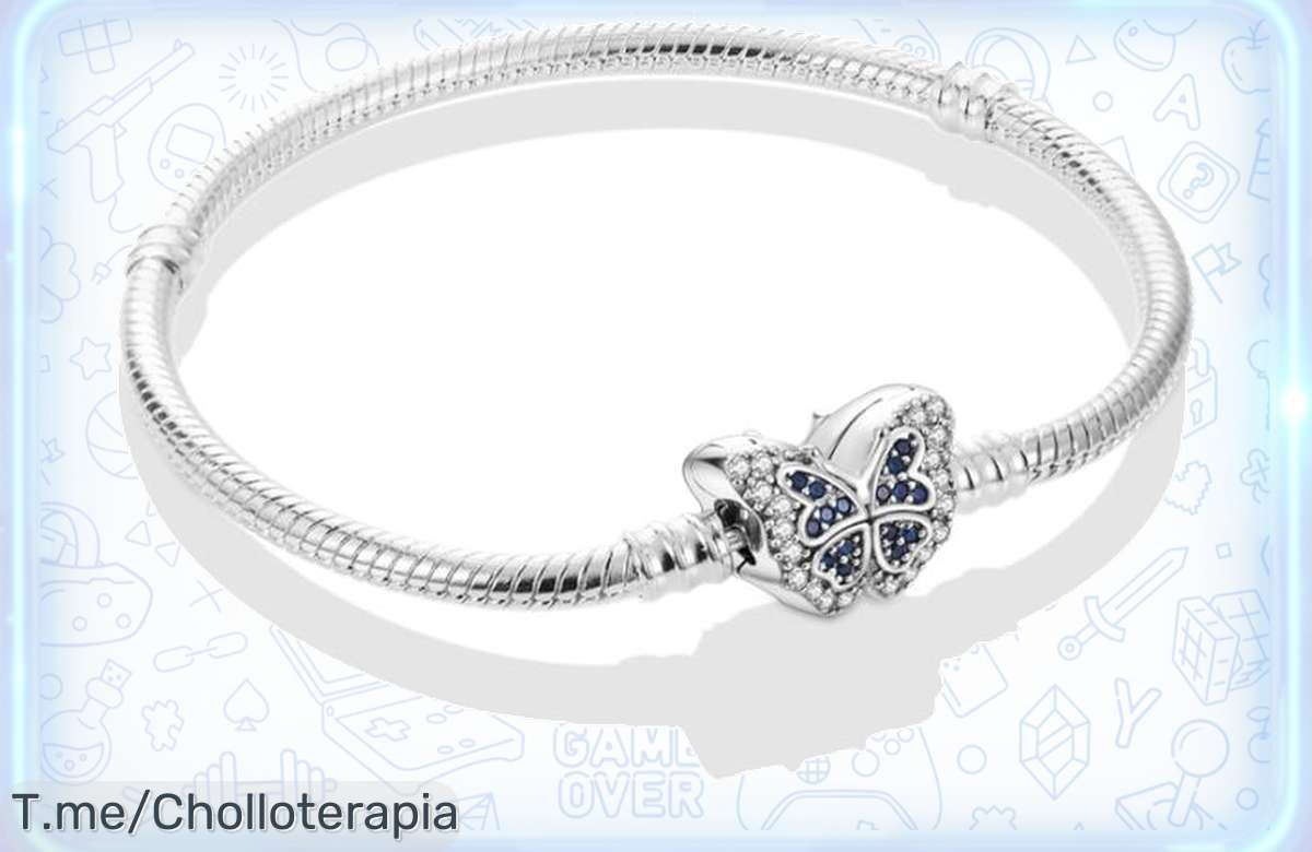 Pulsera de plata 925 en forma de corazón y mariposa, un super chollo que hará brillar tu estilo. ¡Últimas unidades disponibles, no te lo pierdas y actúa ya!