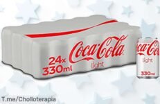 Refresca tus momentos con CocaCola Light en pack de 24 latas, un super chollo sin azúcar y calorías que no puedes dejar pasar ¡Apresúrate antes que se acabe!