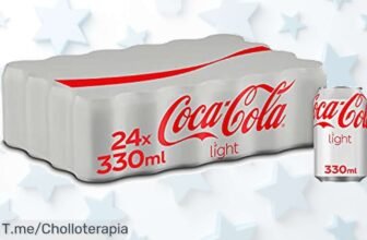 Refresca tus momentos con CocaCola Light en pack de 24 latas, un super chollo sin azúcar y calorías que no puedes dejar pasar ¡Apresúrate antes que se acabe!