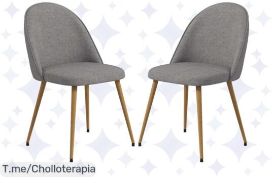 Renueva tu hogar con el super chollo de 2 sillas tapizadas en lino gris, cómodas y resistentes Aprovecha el descuento brutal y compra ahora antes que se agoten