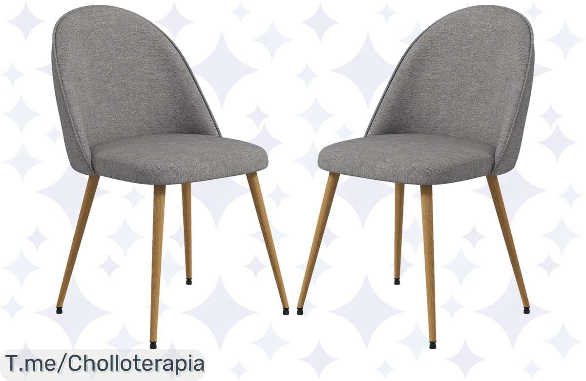 Renueva tu hogar con el super chollo de 2 sillas tapizadas en lino gris, cómodas y resistentes. Aprovecha el descuento brutal y compra ahora antes que se agoten.