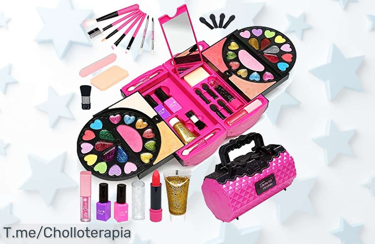 Set de Maquillaje para Niñas con 59 Piezas Antialérgicas a Precio Loco, Diversión Lavable y Segura! ¡Aprovecha este Ofertón Único antes que se agote!