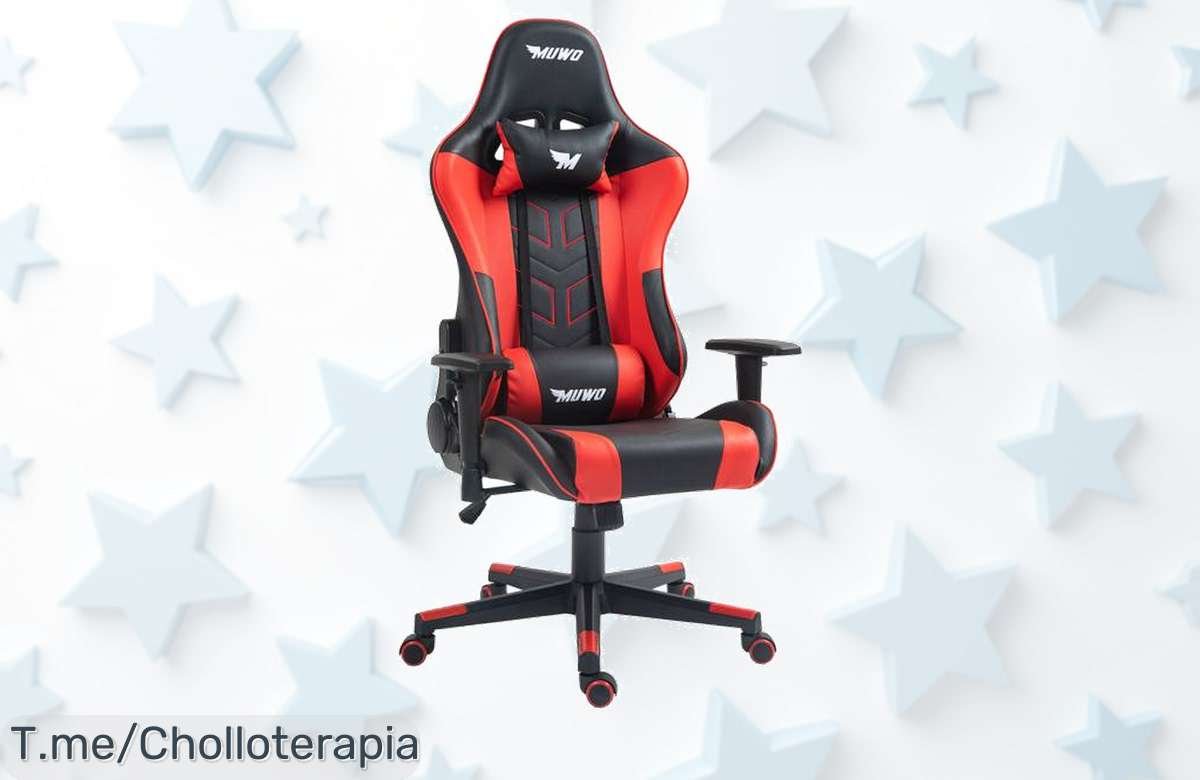 Silla Gaming MUWO DEV1L en rojo: ¡un super chollo ergonómico que transformará tus partidas! Aprovecha este ofertón limitado y siente la diferencia ahora mismo.