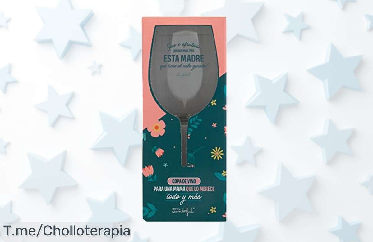 Sorprende a mamá con la Copa de Vino Mr. Wonderful, un diseño exclusivo que hará brillar su sonrisa. No te pierdas este ofertón único, ¡compra ahora antes que se acabe!