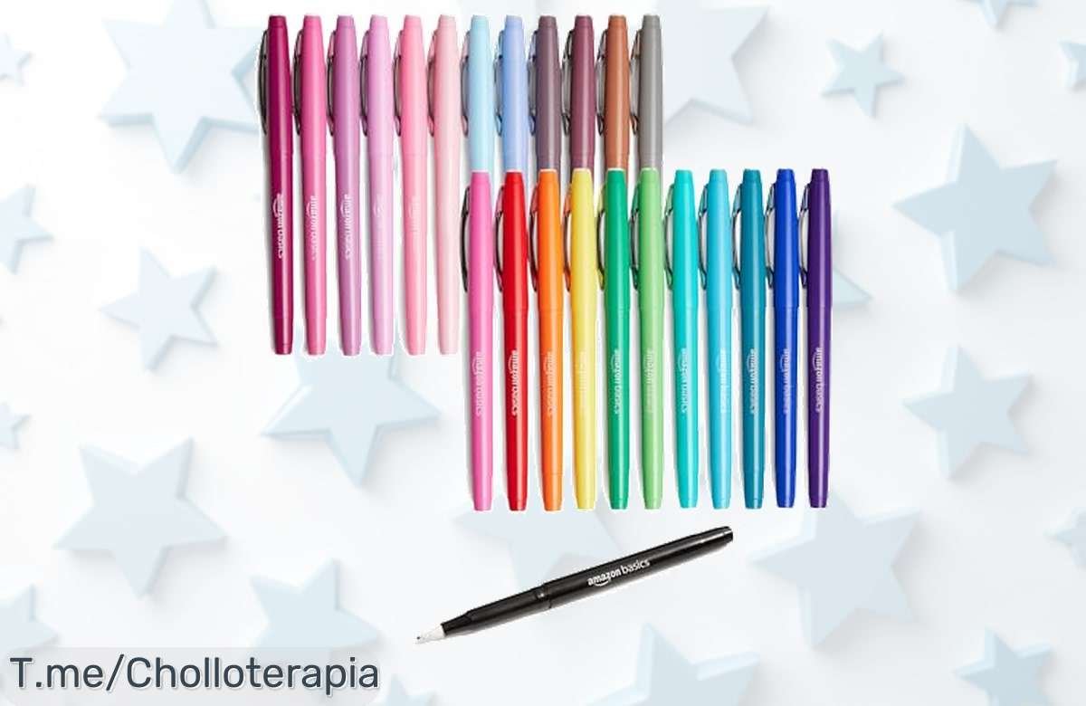 Sorpréndete con el super chollo de rotuladores Amazon Basics: 24 colores vibrantes y punta perfecta para detalles increíbles. ¡Aprovecha esta oferta limitada ya!