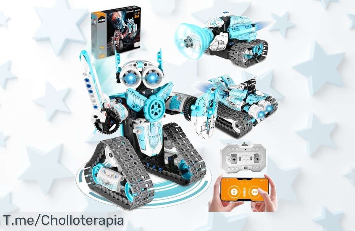 Transforma la diversión con el MOJINO Technic Robot 3en1: ¡un super chollo programable que hará soñar a tu pequeño! Usa el descuento antes de que desaparezca, ¡aprovecha este ofertón ya!