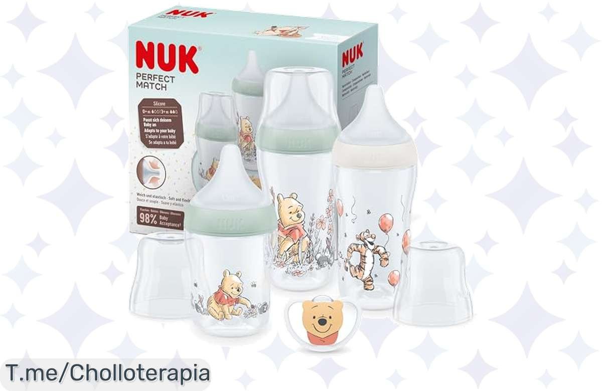 Transforma la hora de comer con el set Perfect Match de NUK: tetina ultracómoda, sistema anticólico y chupete Disney. ¡Aprovecha este ofertón antes que se acabe!
