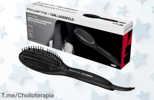 Transforma tu cabello con el cepillo Rowenta Powerstraight, ¡el toque de Karl Lagerfeld que brilla! Aprovecha este ofertón único y alisa ya tu melena antes de que se agote