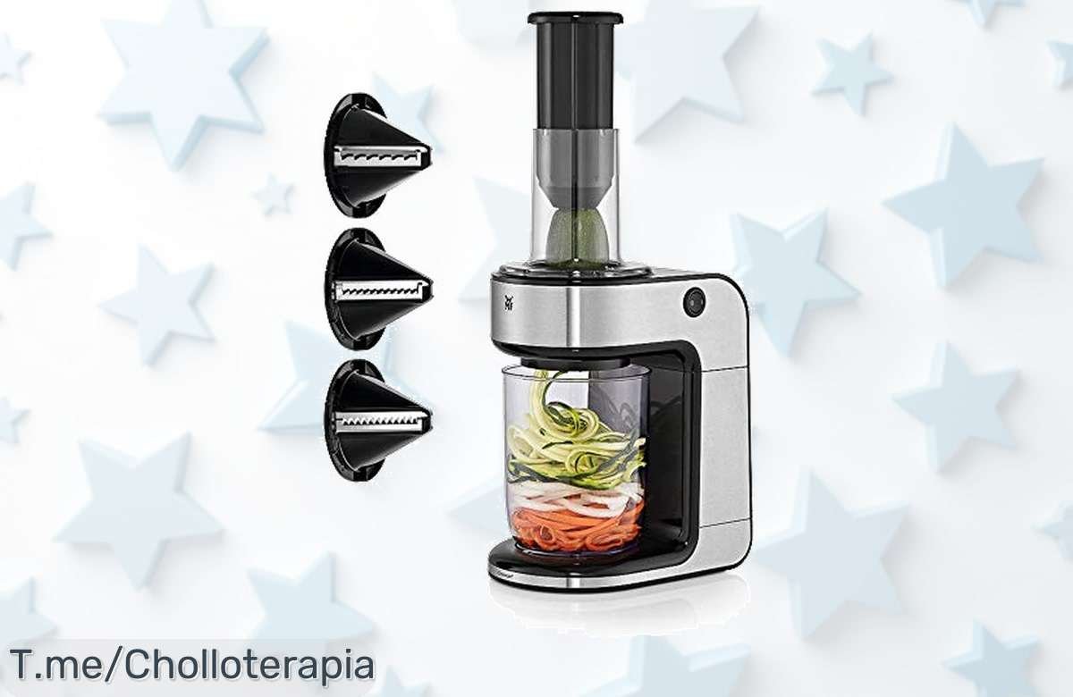 Transforma tu cocina con el WMF Kult X, el espiralizador eléctrico que corta verduras al instante y te ahorra tiempo. ¡Aprovecha este super chollo antes de que se acabe!