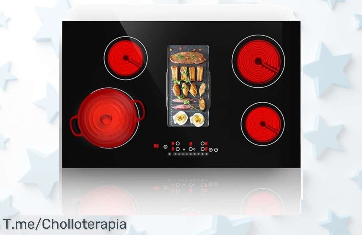 Transforma tu cocina con esta placa de cocción de 5 placas a un precio loco, potencia ajustable y seguridad para los niños. ¡Aprovecha este ofertón antes que se agote!