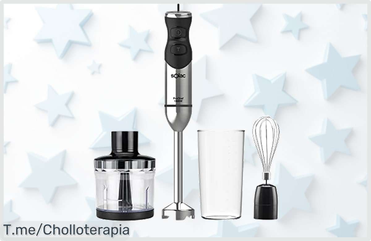 Transforma tu cocina con la batidora de mano Solac BA5611 Pro: potente, anti salpicaduras y a un precio loco. ¡No esperes más, compra ya antes de que se acabe este ofertón!
