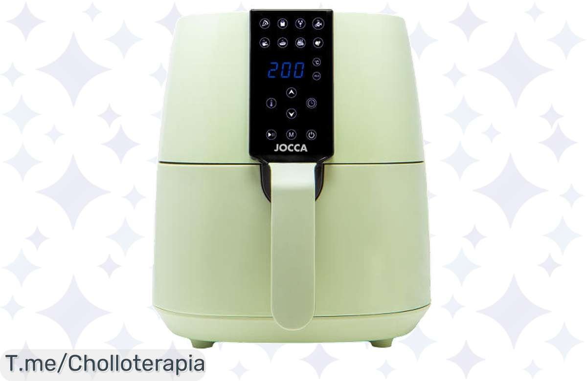 Transforma tu cocina con la freidora digital Jocca, ¡un ofertón único! Cocina saludable y rápida en 3.8 litros de aire caliente. ¡No te lo pierdas, compra ya antes que se agote!