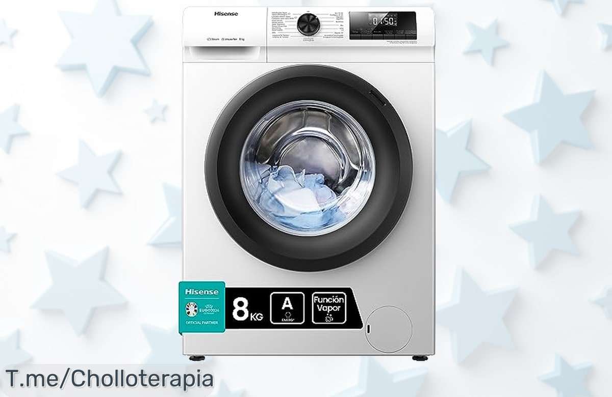 Transforma tu colada con la lavadora Hisense de vapor y 8 Kg, disfruta ropa sin arrugas en minutos a un precio loco. ¡Solo por tiempo limitado, compra ya!