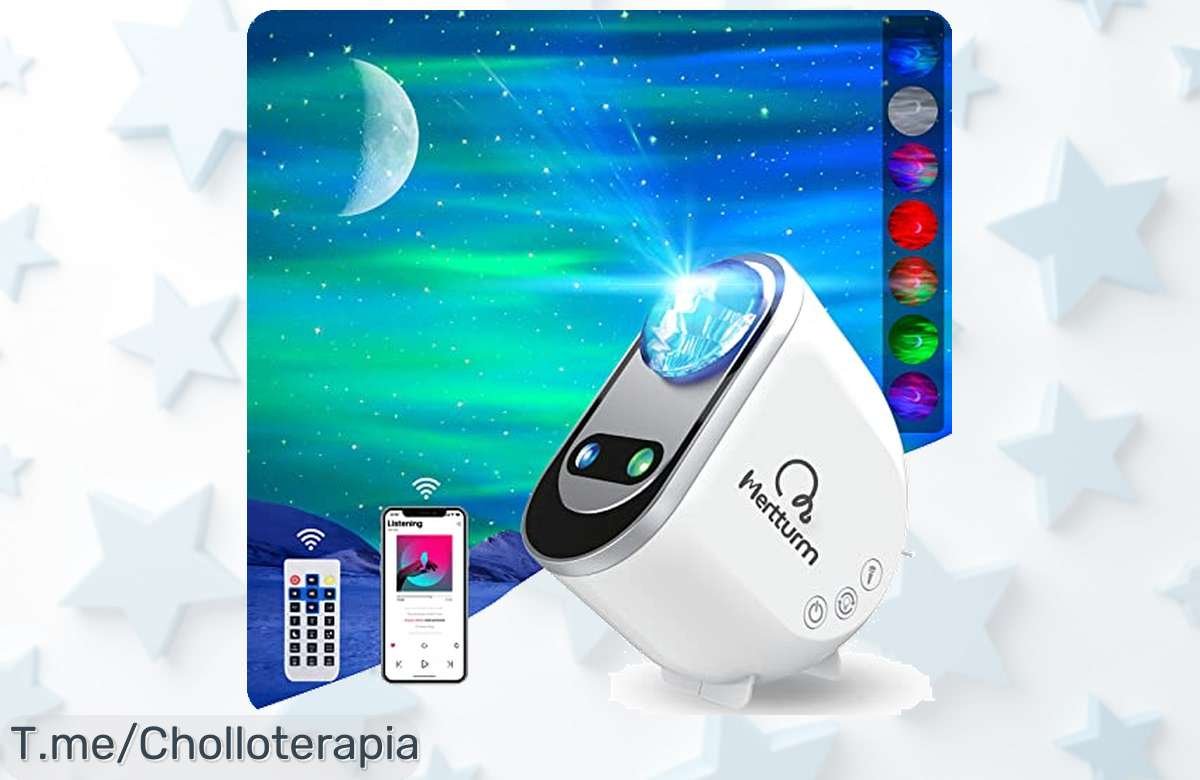 Transforma tu cuarto con el proyector MERTTURM, música y ruido blanco para dormir como nunca. Aprovecha este ofertón exclusivo, ¡compra ya antes de que se agote!