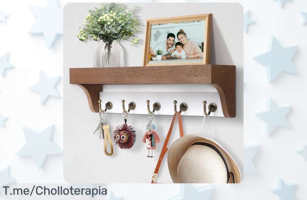 Transforma tu entrada con el llavero de pared Victop: ¡5 ganchos para nunca más perder tus llaves! Aprovecha este ofertón antes que desaparezca, compra ya y disfruta la comodidad.
