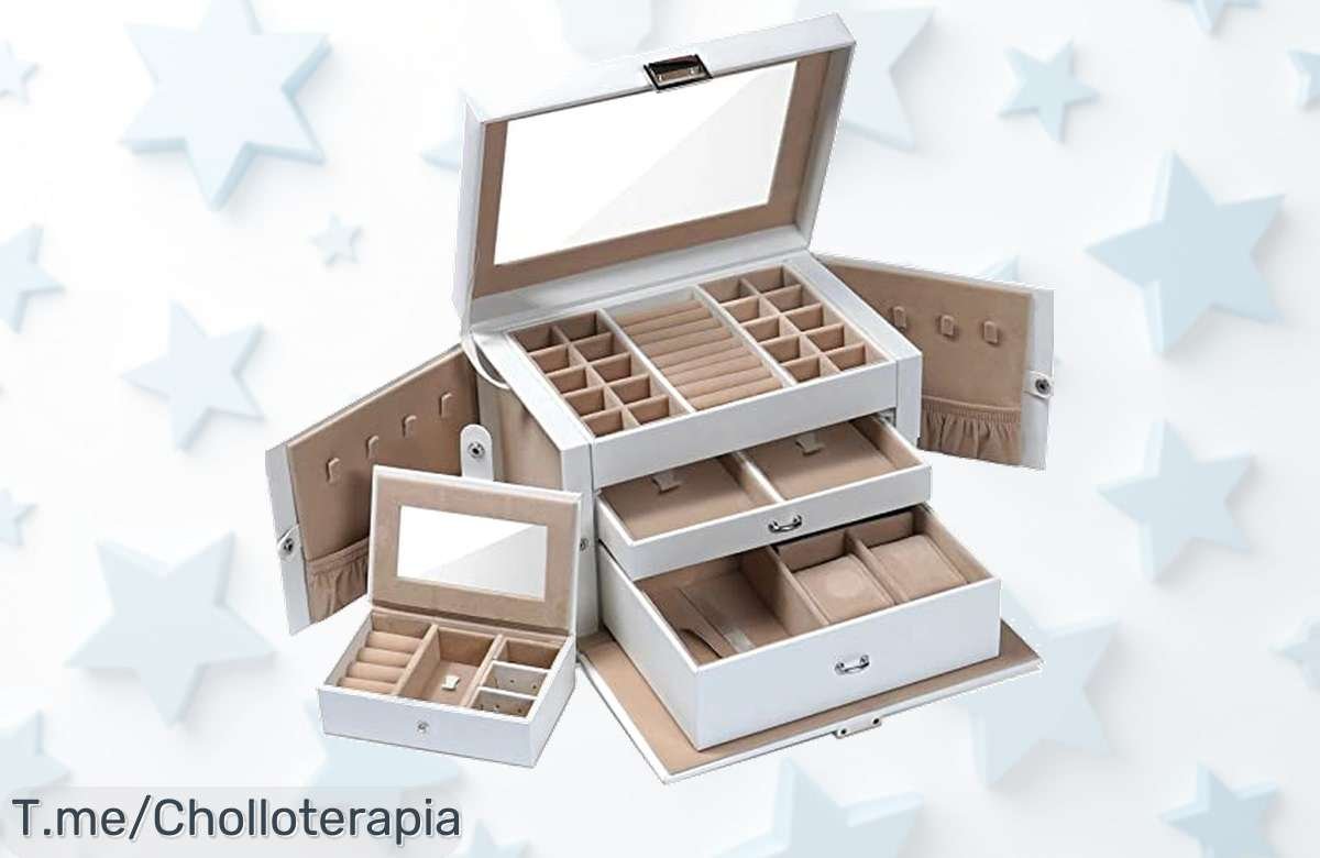 Transforma tu espacio con el joyero más espectacular del momento: 2 cajones y caja de viaje, precio loco por tiempo limitado. ¡Aprovecha este super chollo antes que se acabe!