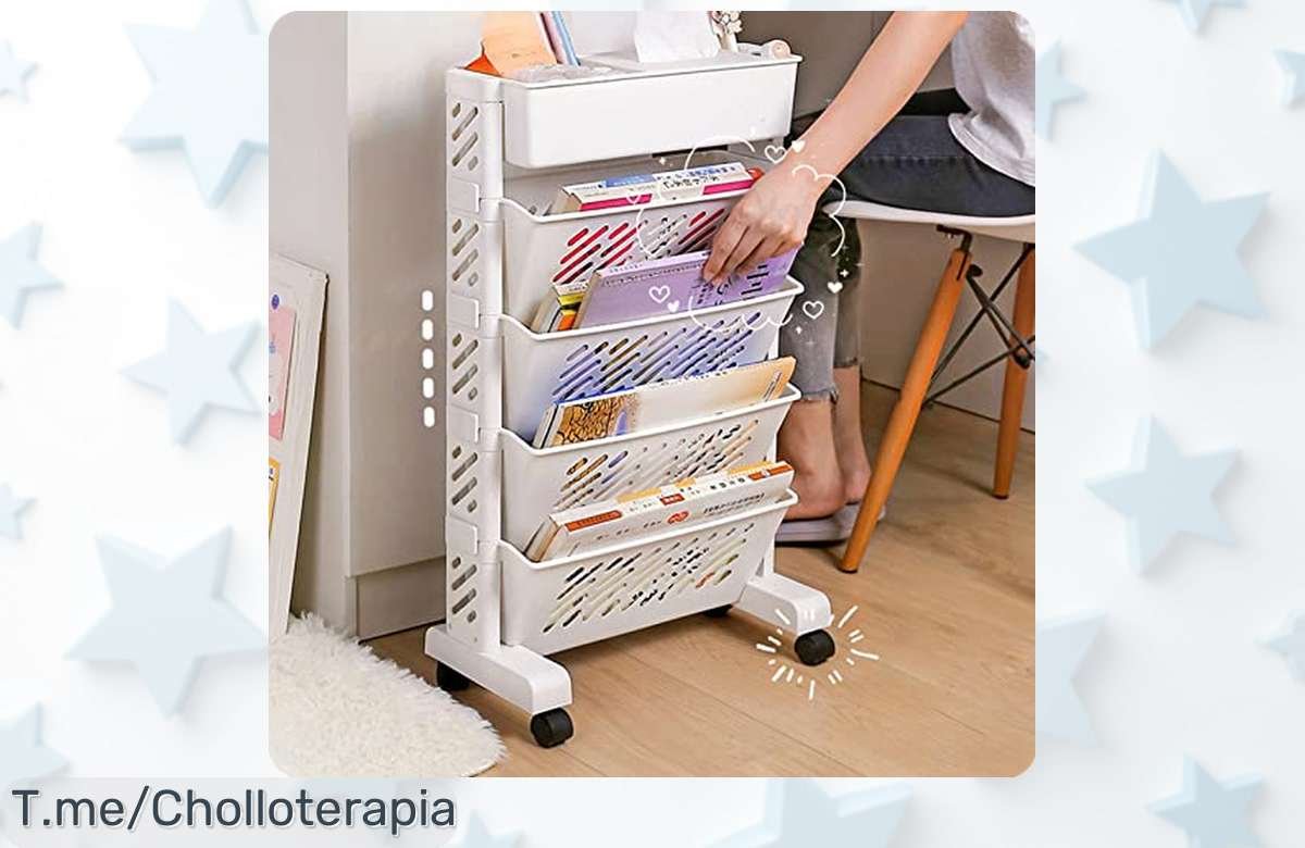 Transforma tu espacio con la estantería móvil giratoria que organiza todo, ¡super chollo a precio loco! No dejes pasar esta oferta increíble antes de que se agote.