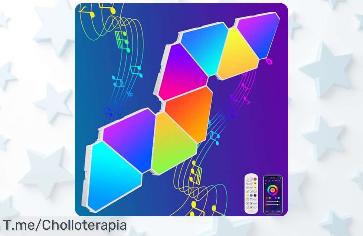 Transforma tu espacio con los paneles de luz LED triangulares ZONJIE: ¡super chollo de 8 luces para personalizar tu ambiente! Oferta increíble y limitada, ¡aprovéchala ya!
