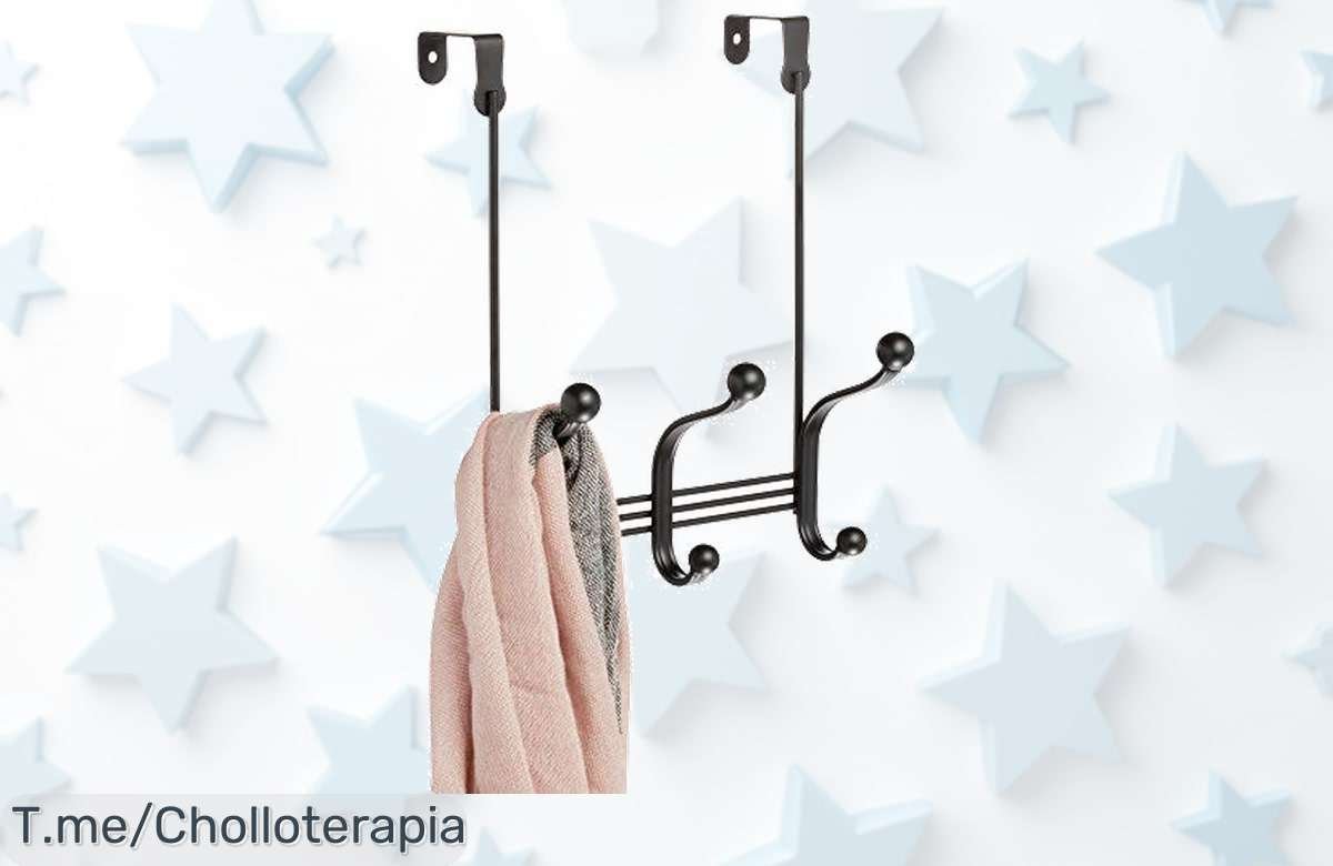 Transforma tu espacio con nuestro increíble organizador de puerta: ¡3 ganchos resistentes que te harán la vida más fácil! Aprovecha este ofertón único antes de que se acabe, actúa ya.
