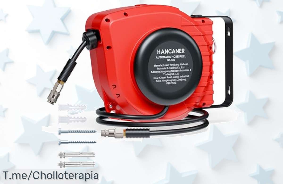 Transforma tu espacio de trabajo con el carrete de manguera automática: flexibilidad y orden a un precio loco. ¡Aprovecha este ofertón limitado y mejora tus proyectos ya!
