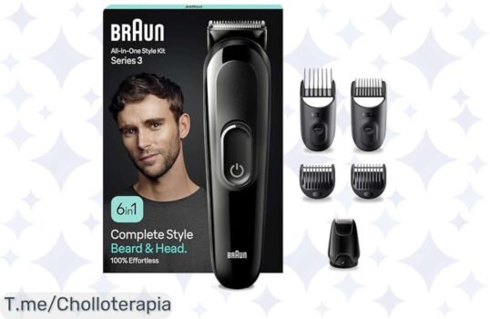 Transforma tu estilo con la Braun Recortadora Todo En Uno 6 en 1, ¡ofertón jamás visto! Aprovecha el precio loco y no dejes pasar esta oportunidad limitada