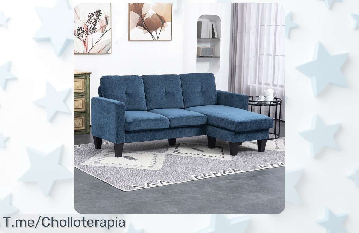 Transforma tu hogar con el sofá chaiselongue Zahara Homcom: ¡un ofertón reversible que aporta estilo y comodidad! No te quedes sin este super chollo, compra ya antes de que se agote.