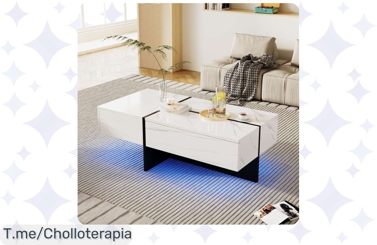 Transforma tu hogar con la Mesa de Centro Efecto Mármol y Led, un super chollo que iluminará tu vida. Aprovecha este ofertón antes que se agote, solo por tiempo limitado.