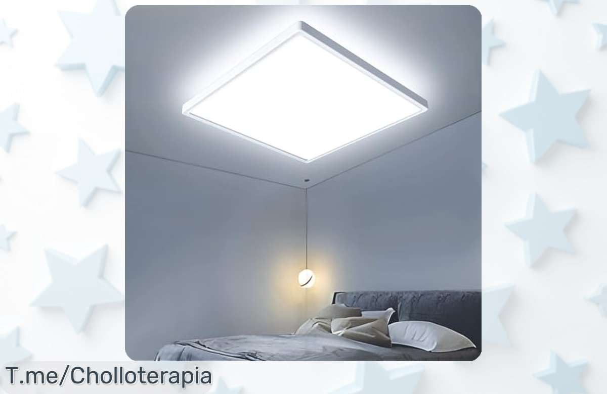 Transforma tu hogar con la Otren LED, una lámpara de techo cuadrada que ilumina sin deslumbramientos y te ofrece seguridad total. ¡Aprovecha este super chollo antes de que se agote!