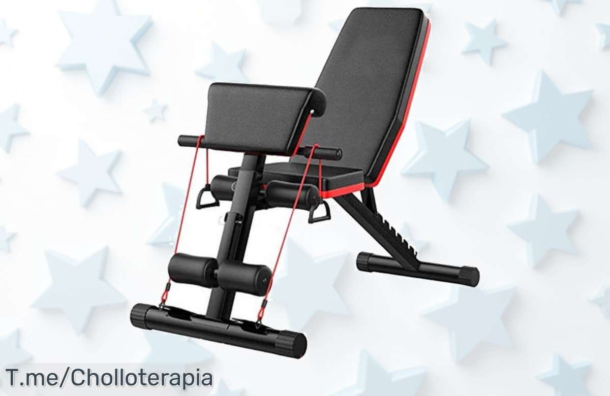 Transforma tu hogar en un gimnasio con nuestro banco multifuncional de abdominales, capacidad de 200kg y oferta única. ¡No te quedes sin el super chollo!