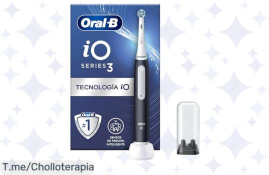 Transforma tu sonrisa con el Cepillo Eléctrico OralB iO 3N, elimina hasta un 100% más de placa y disfruta de encías sanas ¡Aprovecha este ofertón y compra ya!