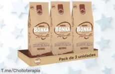 Transforma tus mañanas con Bonka Café en grano natural: ¡llévate 3 paquetes de 1kg a un precio loco! No te pierdas este ofertón limitado, compra ahora y disfruta la experiencia