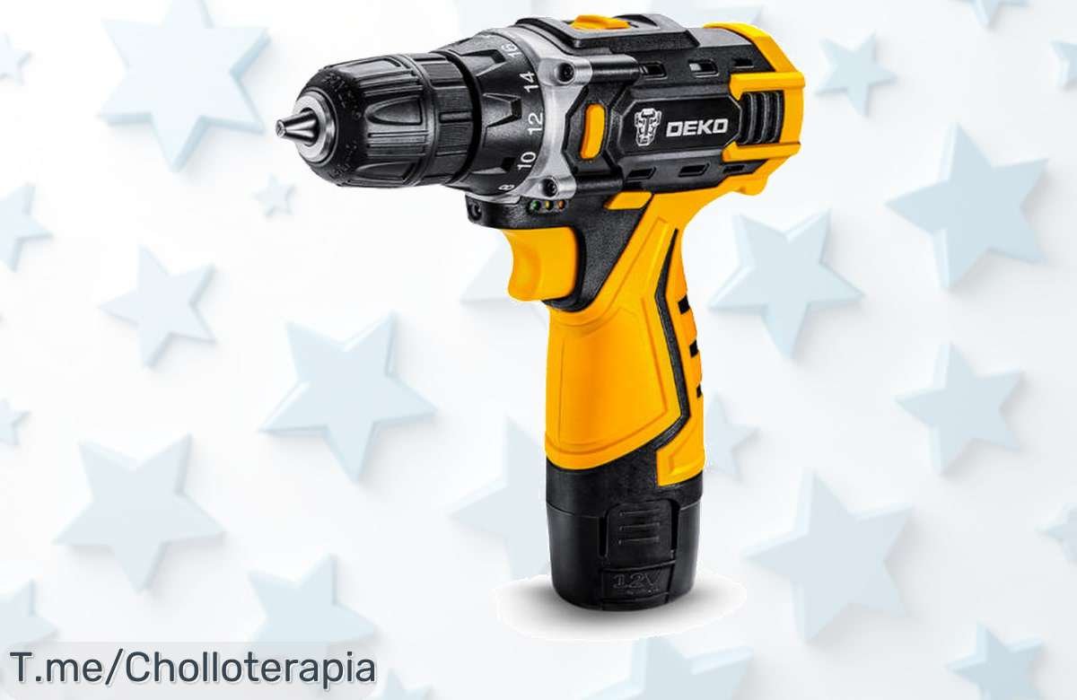Transforma tus proyectos con el Taladro Eléctrico Inalámbrico DEKO, 18+1 ajustes y 2 velocidades a un precio loco. ¡No dejes que esta oferta se escape, actúa ya!