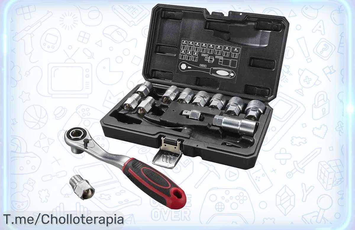 Transforma tus proyectos con nuestro set de llaves de vaso y carraca, herramientas de calidad a un precio loco. ¡No te pierdas este ofertón limitado!