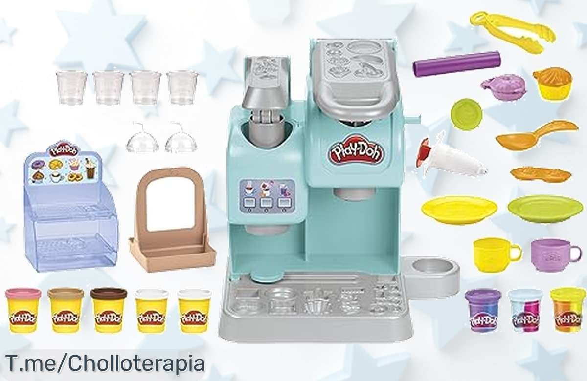 Transforma tus tardes en diversión con la Cafetera de Juguete PlayDoh, 20 accesorios para crear y jugar. ¡Aprovecha este ofertón único antes que se agote!