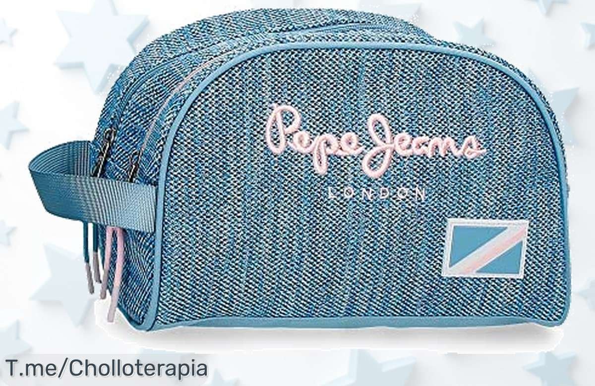 Transforma tus viajes con el neceser Pepe Jeans Lena, dos compartimentos y tres bolsillos para todo. ¡Aprovecha este super chollo antes de que se agote!