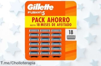 Afeitado inigualable con 18 cuchillas Gillette Fusion5 a un precio locazo, hasta 20 afeitados suaves por recambio y recortadora de precisión ¡No te lo pierdas, compra ya!