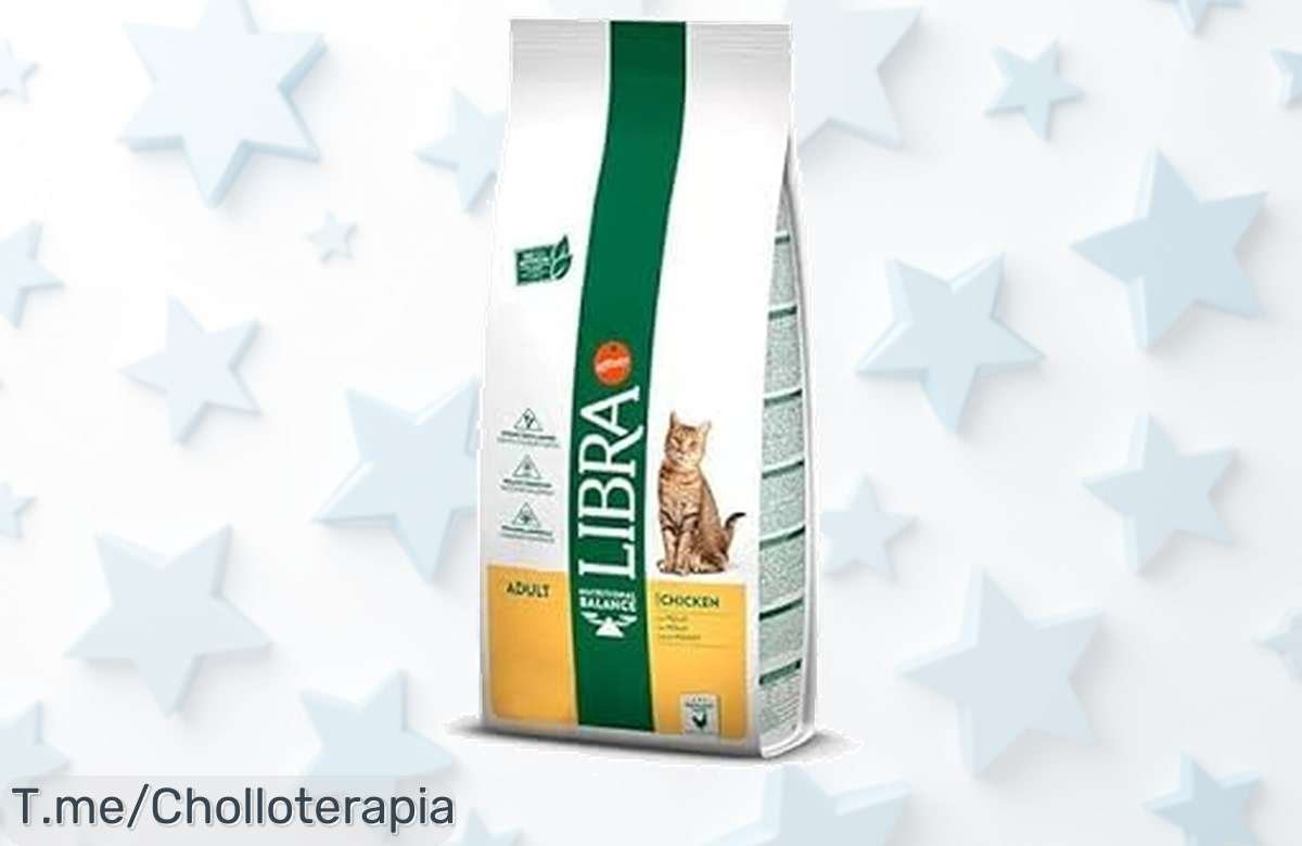 Aprovecha el ofertón de pienso para gato adulto Libra Pollo de 12 kg, con sabor irresistible y energía diaria. ¡Compra ahora este super chollo antes que se agote!