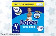 Aprovecha el super chollazo de 256 pañales Dodot Bebé Seco, con hasta 12 horas de protección antifugas y duerme tranquilo ¡No esperes más, stock limitado!