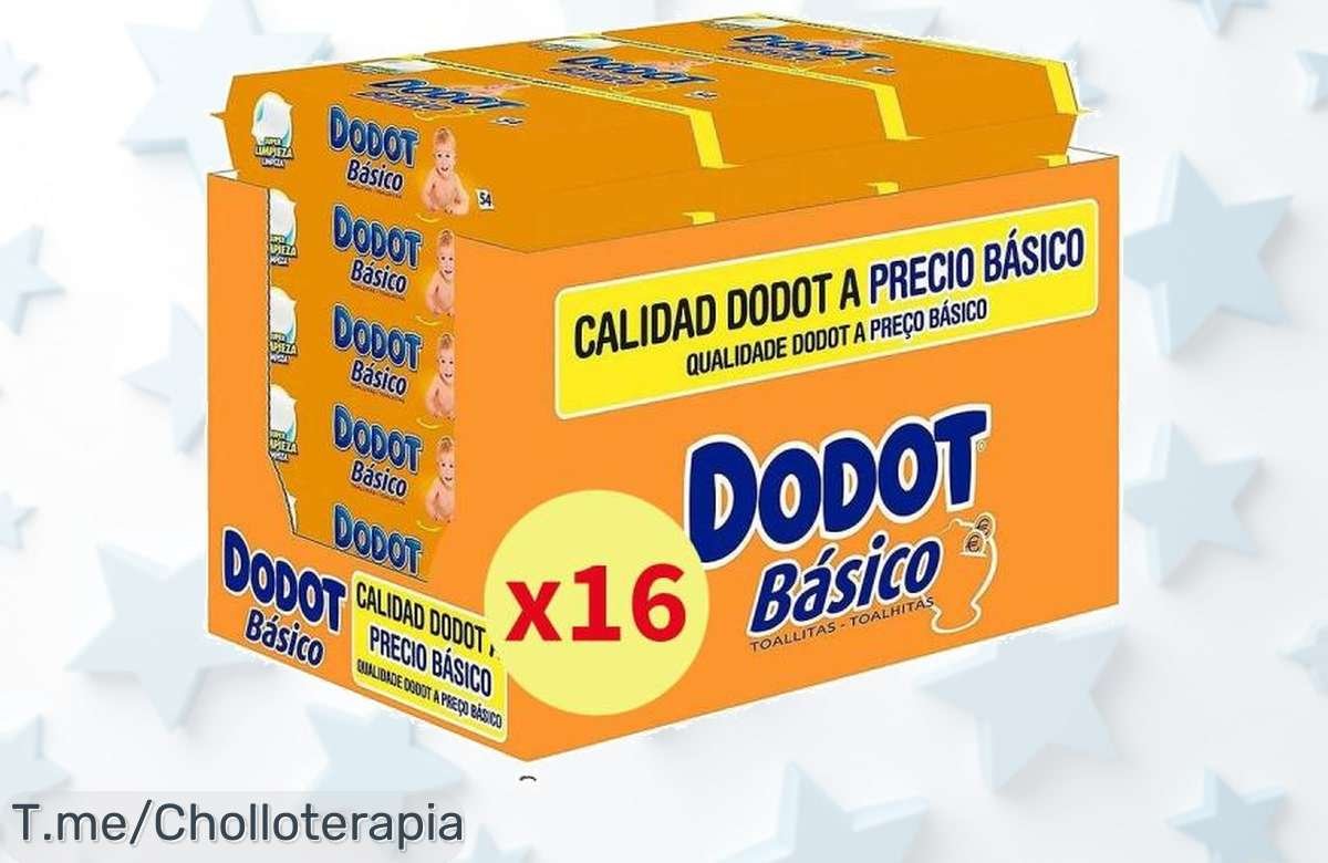 Aprovecha el super chollo: 16 paquetes DODOT Básico con 864 toallitas a un precio de ganga. ¡No te quedes sin tu ofertón, compra ya antes que se agote!