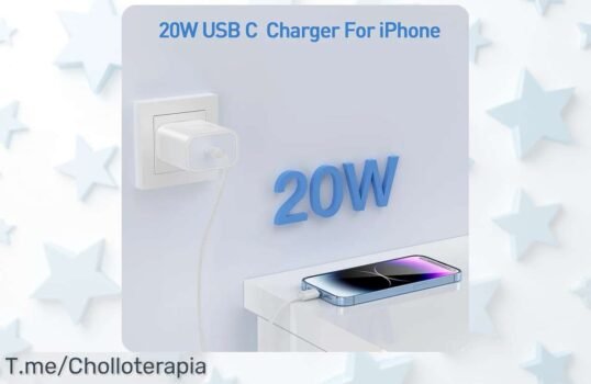 Atrapa este ofertón de cargador USB C 20W a precio loco, carga rápida y segura para tu iPhone o iPad ¡Aprovecha el descuentazo brutal antes que se acabe!