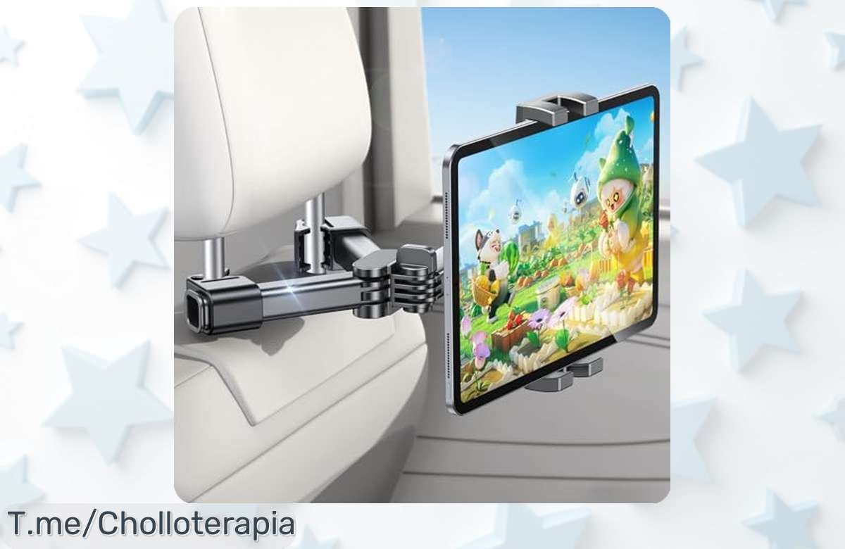 Atrapa este super chollo: Soporte para tablet con 360° de rotación, diversión asegurada para los peques en el coche. Aprovecha el precio loco antes de que se agote.