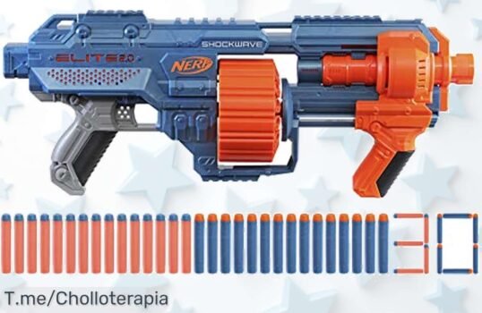 Atrapa la acción con el Nerf Elite 20 Shockwave RD15 y personaliza tu lanzador para batallas épicas, ¡aprovecha este super chollo antes de que se acabe!