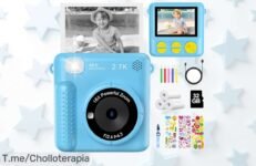 Atrapa la diversión con la cámara instantánea para niños, ¡32G de memoria y papel incluido! Aprovecha este super chollo único antes de que se acabe, no te lo pierdas