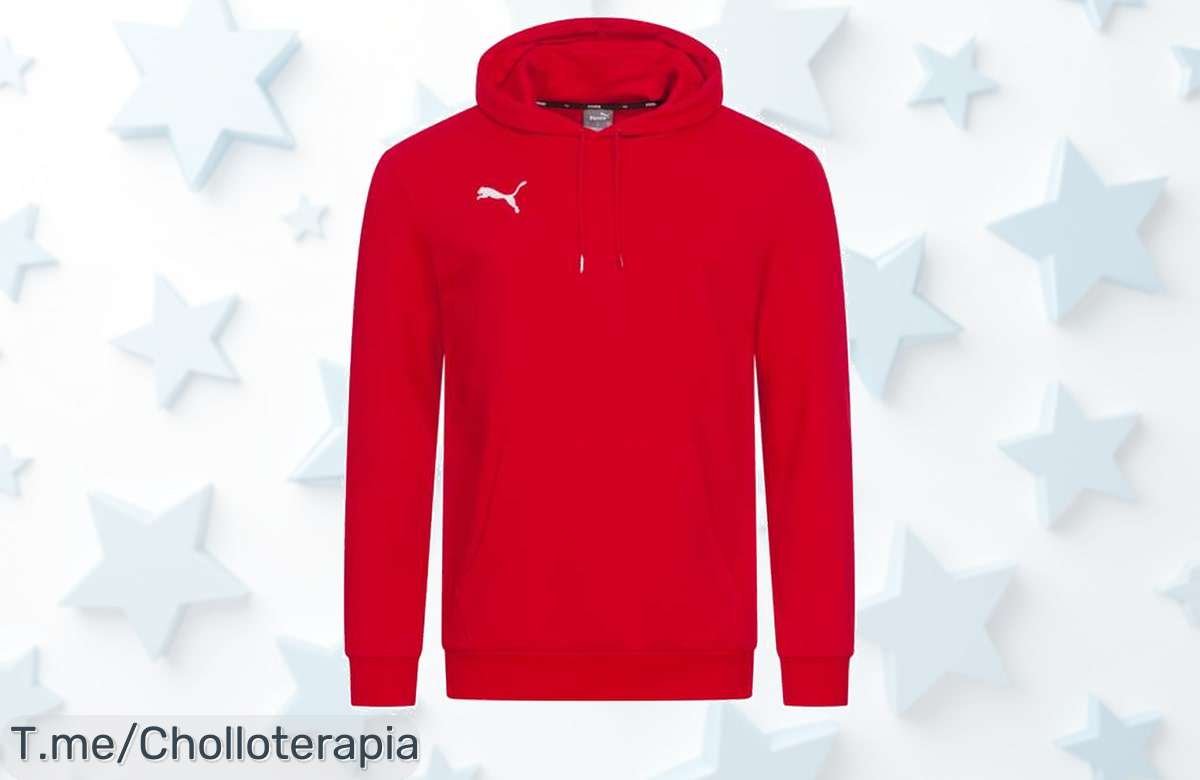 Atrapa la sudadera PUMA teamGOAL al mejor precio loco y mantente abrigado con estilo. ¡Este super chollo se agota rápido, no esperes más y compra ya!