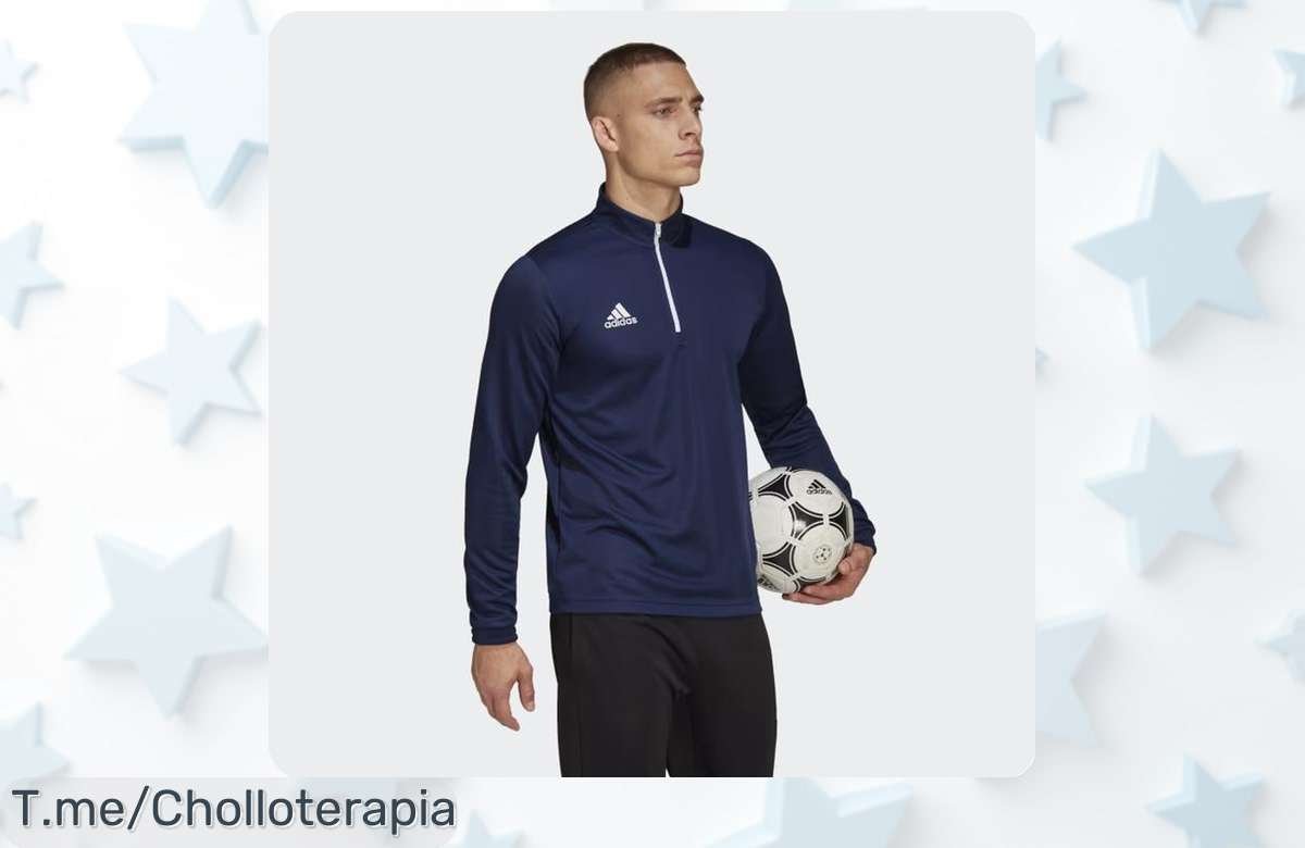 Atrévete a brillar con la Adidas Sudadera Deportiva Entrada 22. Super chollo en azul, rojo y negro para un estilo increíble. ¡No te quedes sin la tuya, actúa ya!