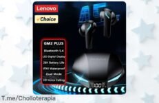 Auriculares Lenovo GM2 PRO MAX: sonido envolvente, resistencia al agua y Bluetooth 54 a un precio loco ¡Aprovecha este ofertón antes de que se agote!