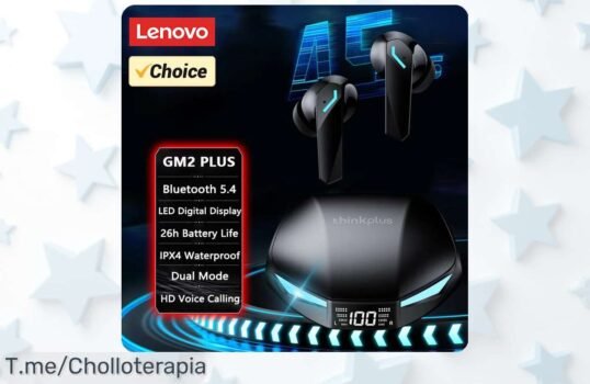 Auriculares Lenovo GM2 PRO MAX: sonido envolvente, resistencia al agua y Bluetooth 54 a un precio loco ¡Aprovecha este ofertón antes de que se agote!