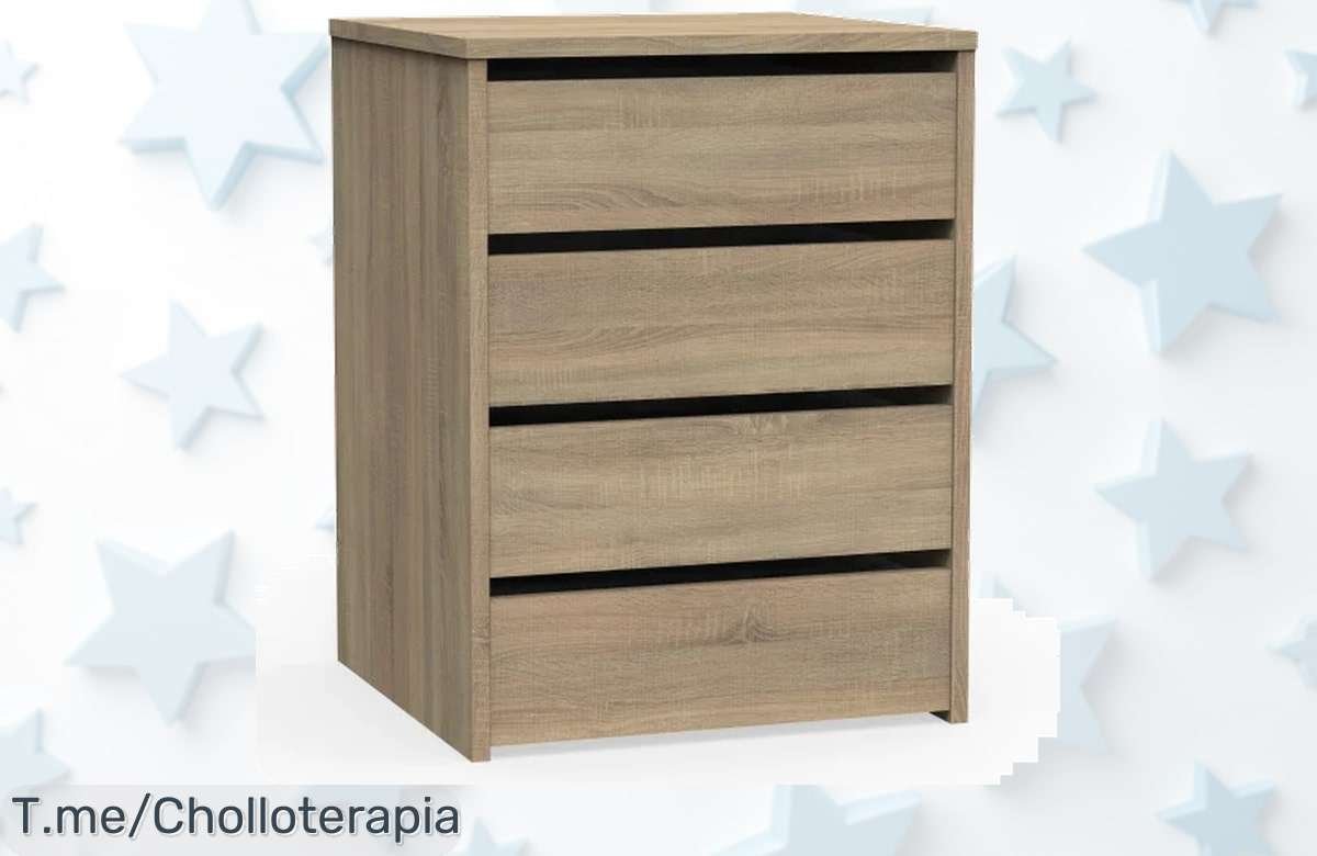 Cajonera Milán: El super chollo que transforma tu habitación con 4 cajones de estilo moderno, nunca visto a precio de ganga. ¡Apresúrate, oferta limitada!